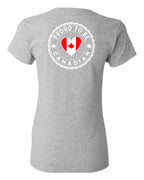 Proud to Be Canadian Heart Left Chest And Back Women's Tee
