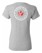 Proud to be Canadian Leaf Left Chest and Back Women's Tee