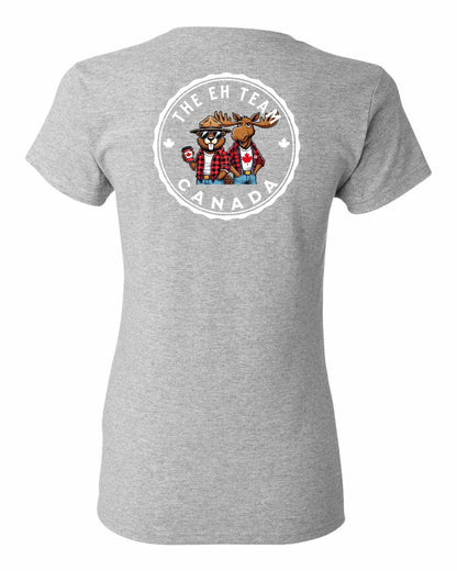 The Eh Team! Left Chest And Back Women's Tee - Gildan Canada (sewn Internationally)