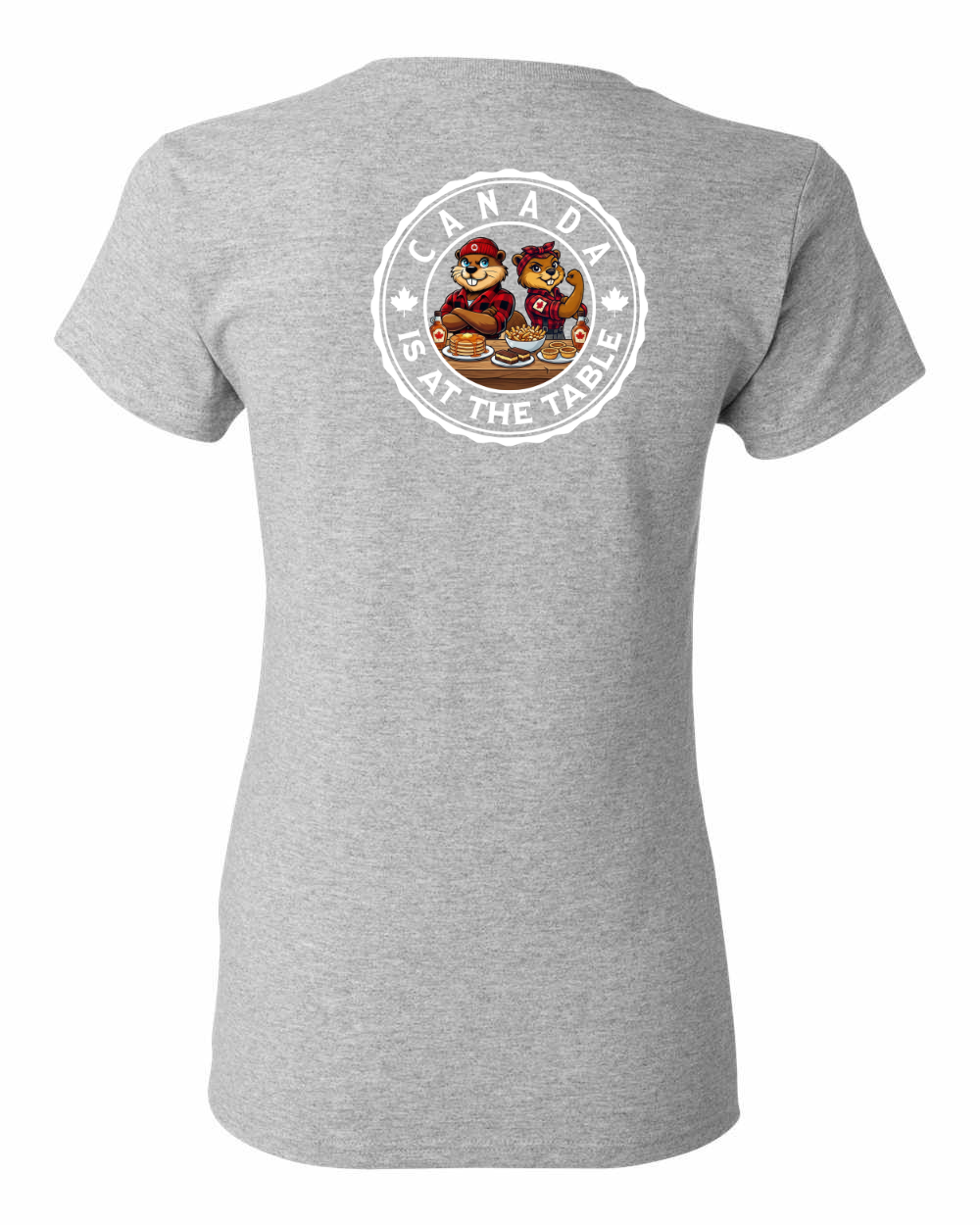Canada Is At The Table Left Chest and Back Women's Tee