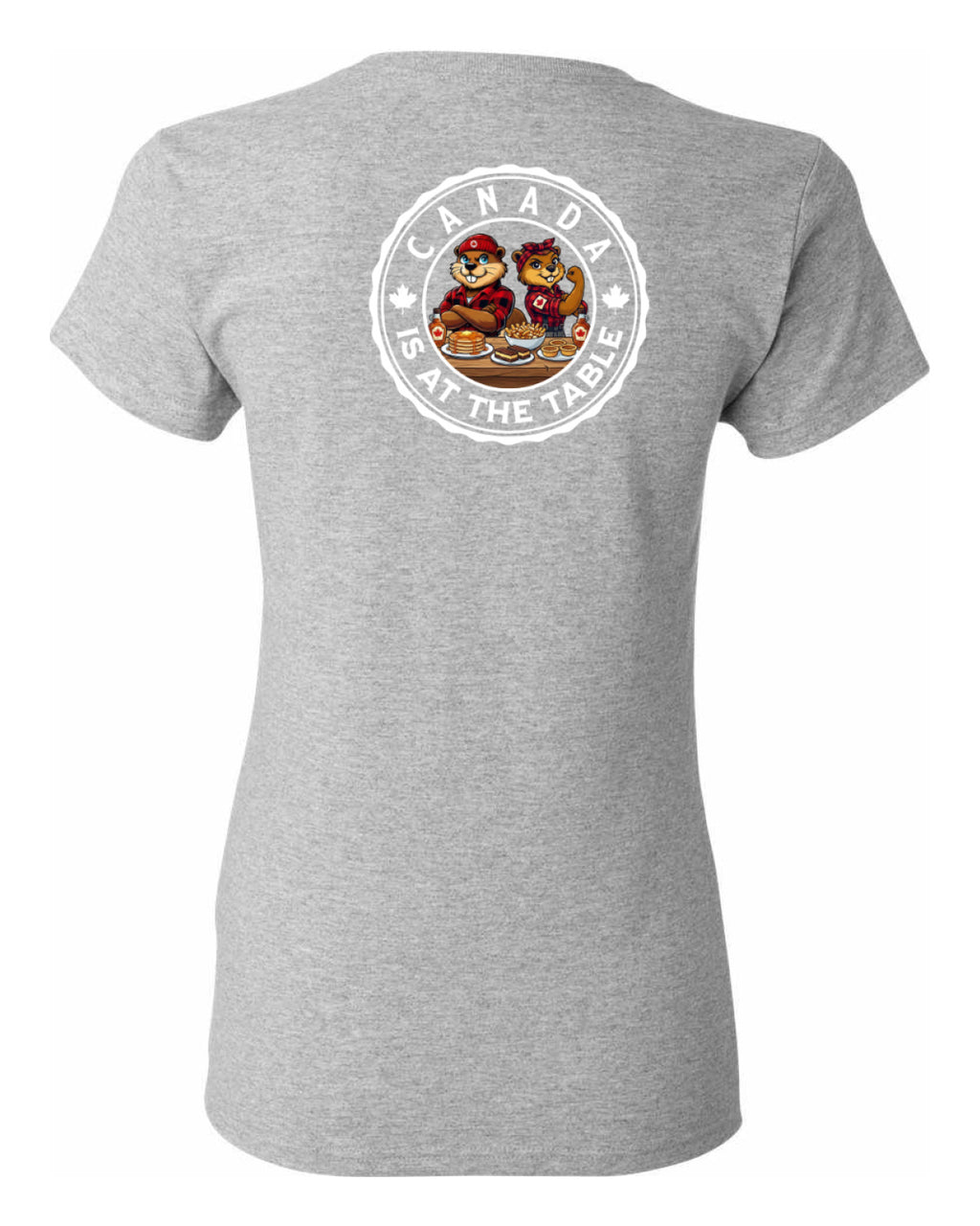 Canada Is At The Table Left Chest and Back Women's Tee