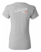 Just a Canadian Girl Heart Flag Left Chest and Back Women's Tee