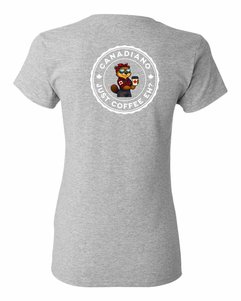 Canadiano Just Coffee eh! Rosie Sunglasses Left Chest and Back Women's Tee - Gildan Canada (sewn Internationally) (Copy)