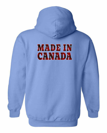 Made in Canada Plaid Background Left Chest and Back Pullover - Gildan Canada (sewn Internationally)