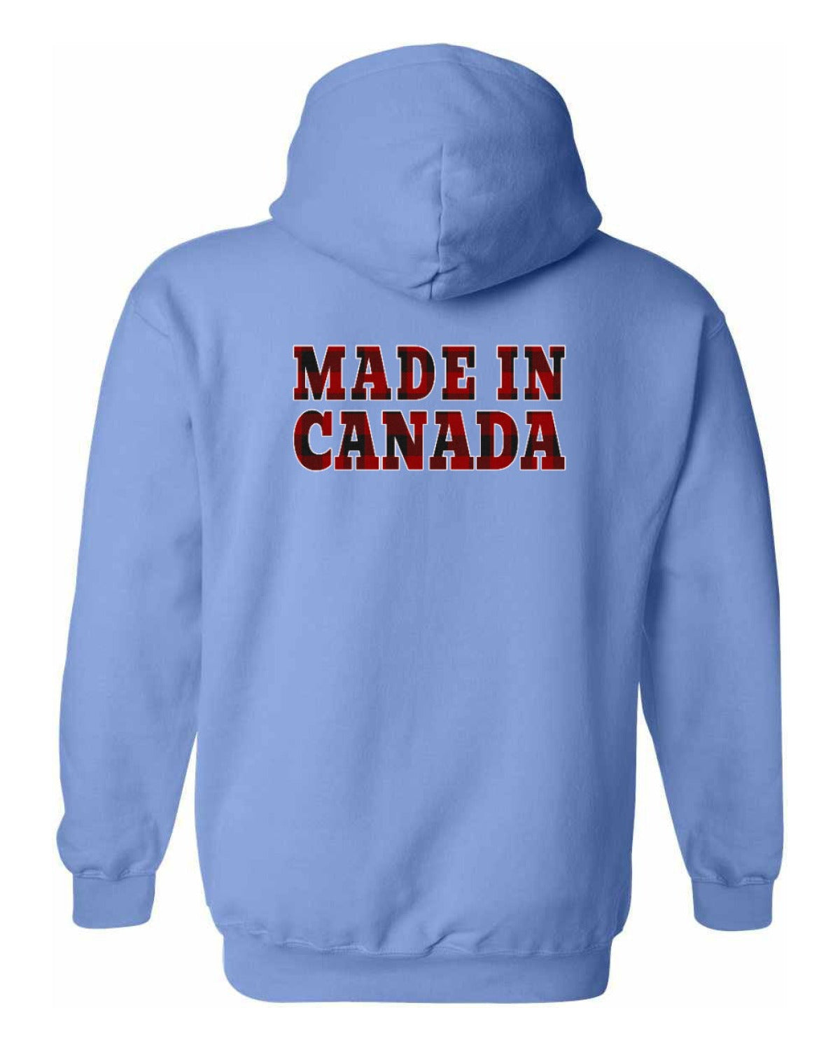 Made in Canada Plaid Background Left Chest and Back Pullover - Unisex