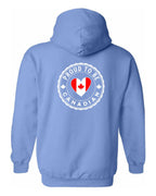 Proud to be Canadian Heart Flag Left Chest and Back Pullover - Unisex