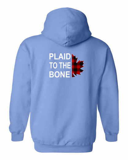 Plaid to the Bone Stacked Leaf Left Chest and Back Pullover