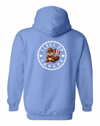 Flags Up Female Beaver Left Chest And Back Pullover