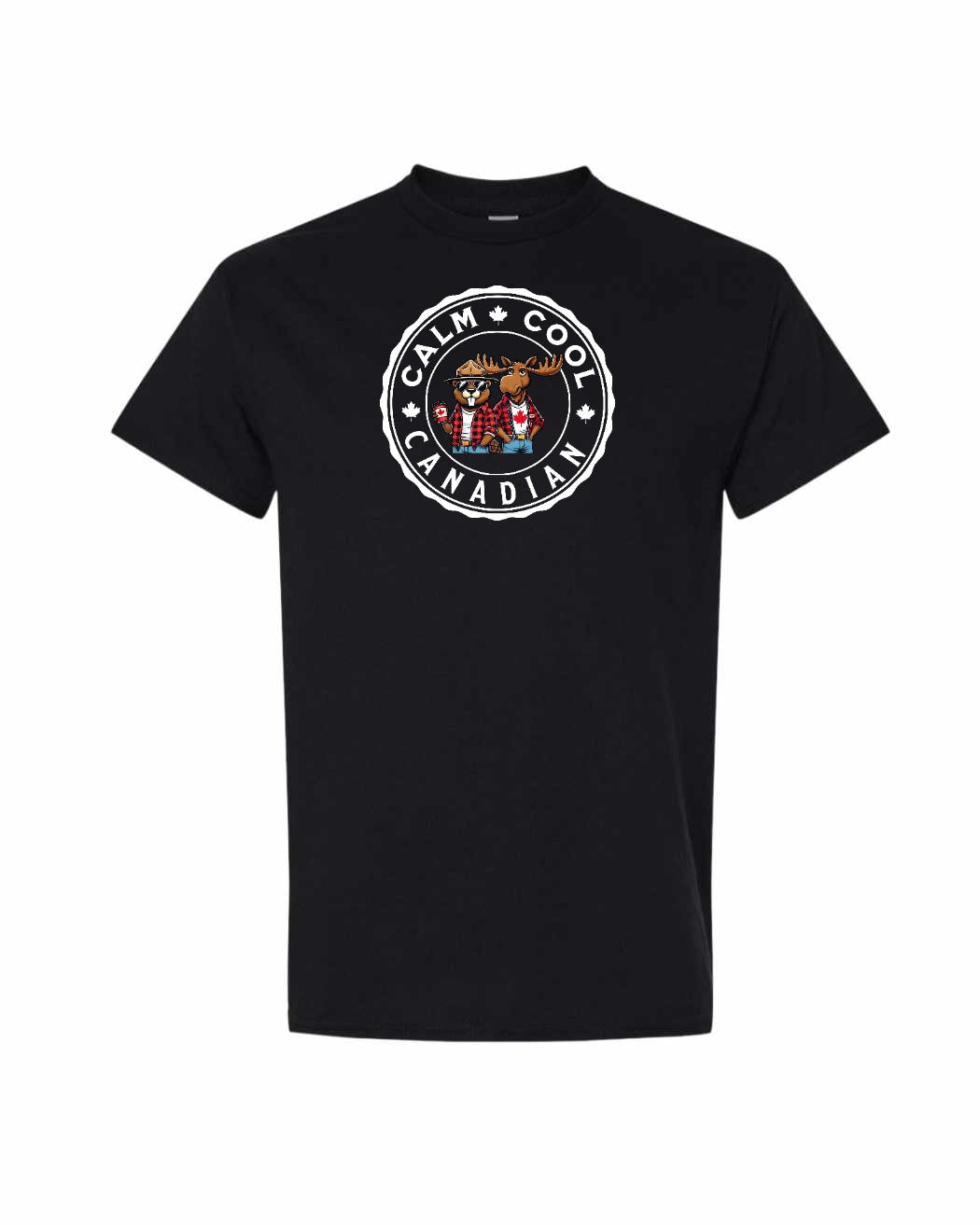 Calm Cool Canadian Beaver and Moose Men's Tee - Gildan Canada (sewn Internationally)