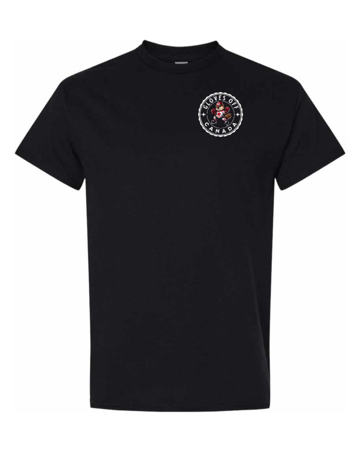 Gloves Off Beaver Left Chest and Back Men's Tee