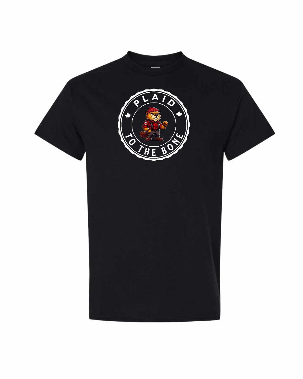 Plaid to the Bone Beaver Full Front Men's Tee - Gildan Canada (sewn Internationally)