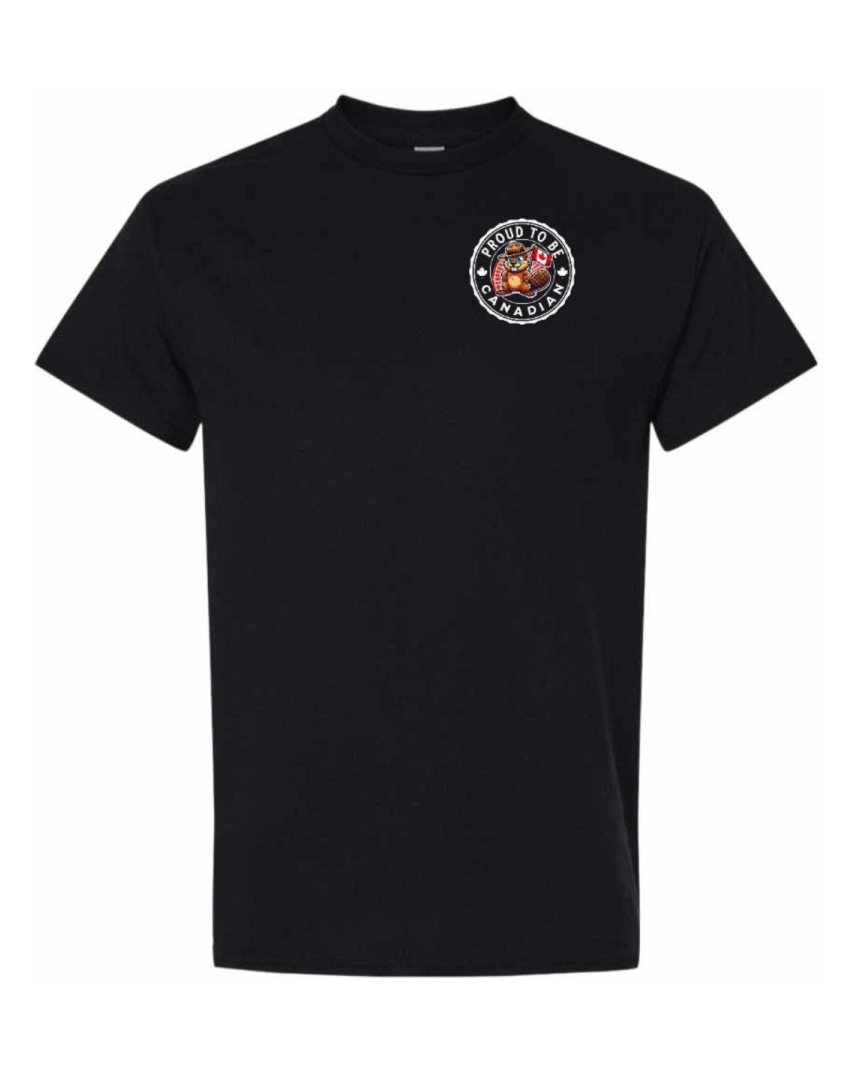 Proud to Be Canadian Beaver Left Chest & Back Men's Tee
