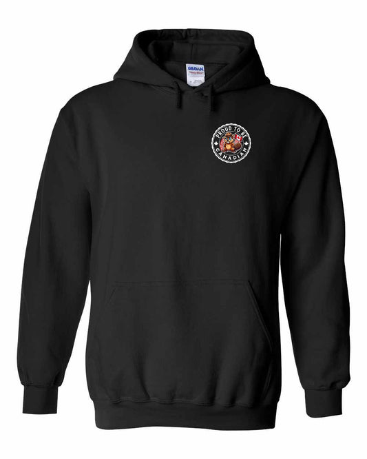 Proud to be Canadian Beaver Left Chest Pullover Hoodie