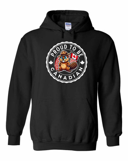 Proud to be Canadian Beaver Full Front Pullover Hoodie
