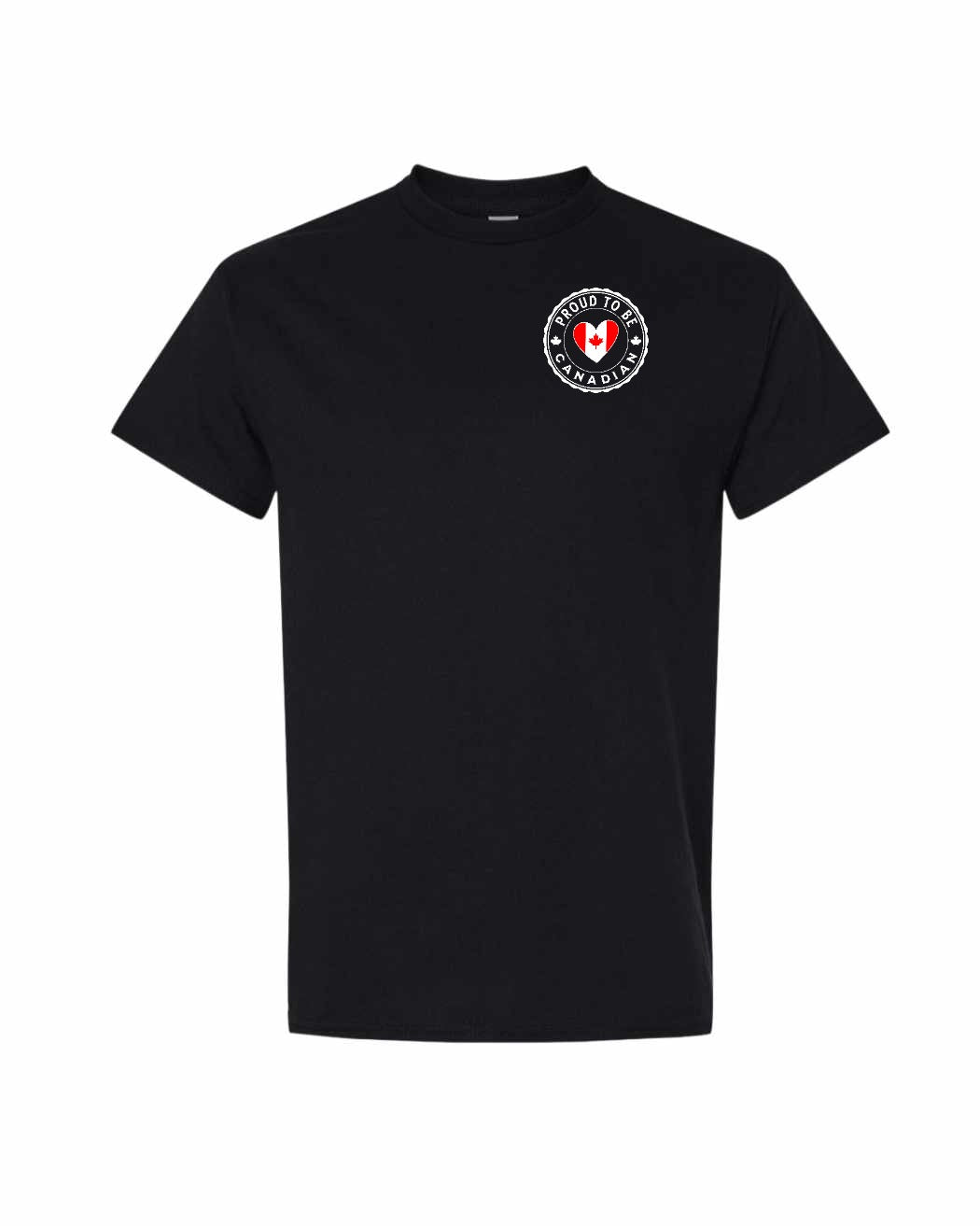 Proud to be Canadian Proud to be Heart Flag Left Chest Men's Tee
