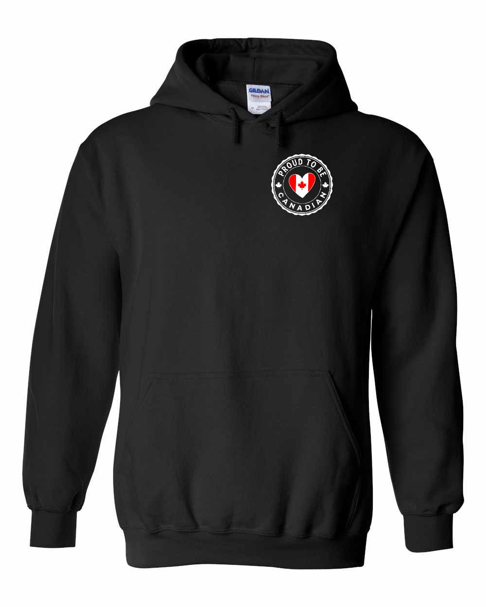 Proud to be Canadian Heart Flag Left Chest and Back Pullover - Gildan Canada (sewn Internationally)