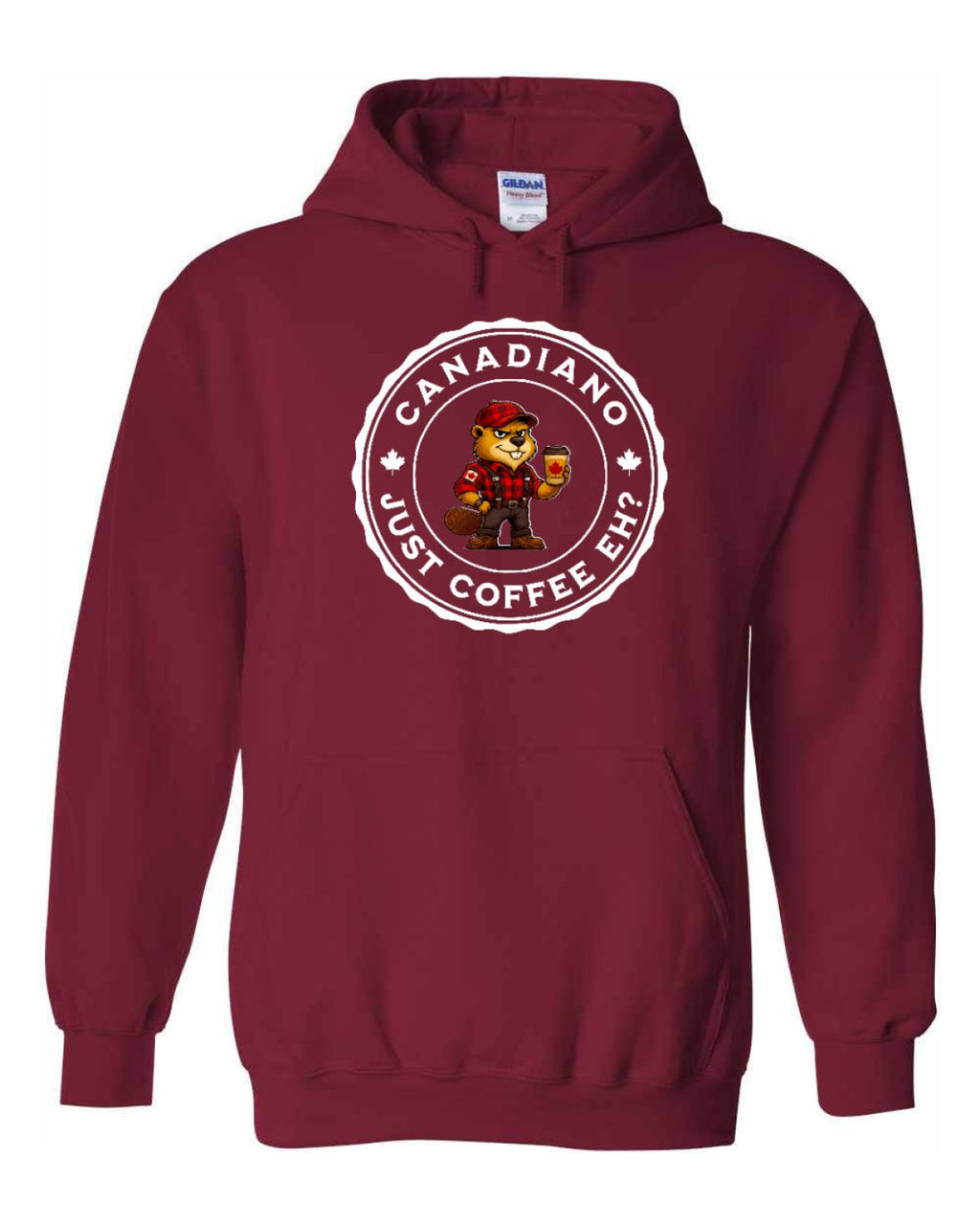 Canadiano just Coffee EH! Male Beaver Full Pullover - Unisex