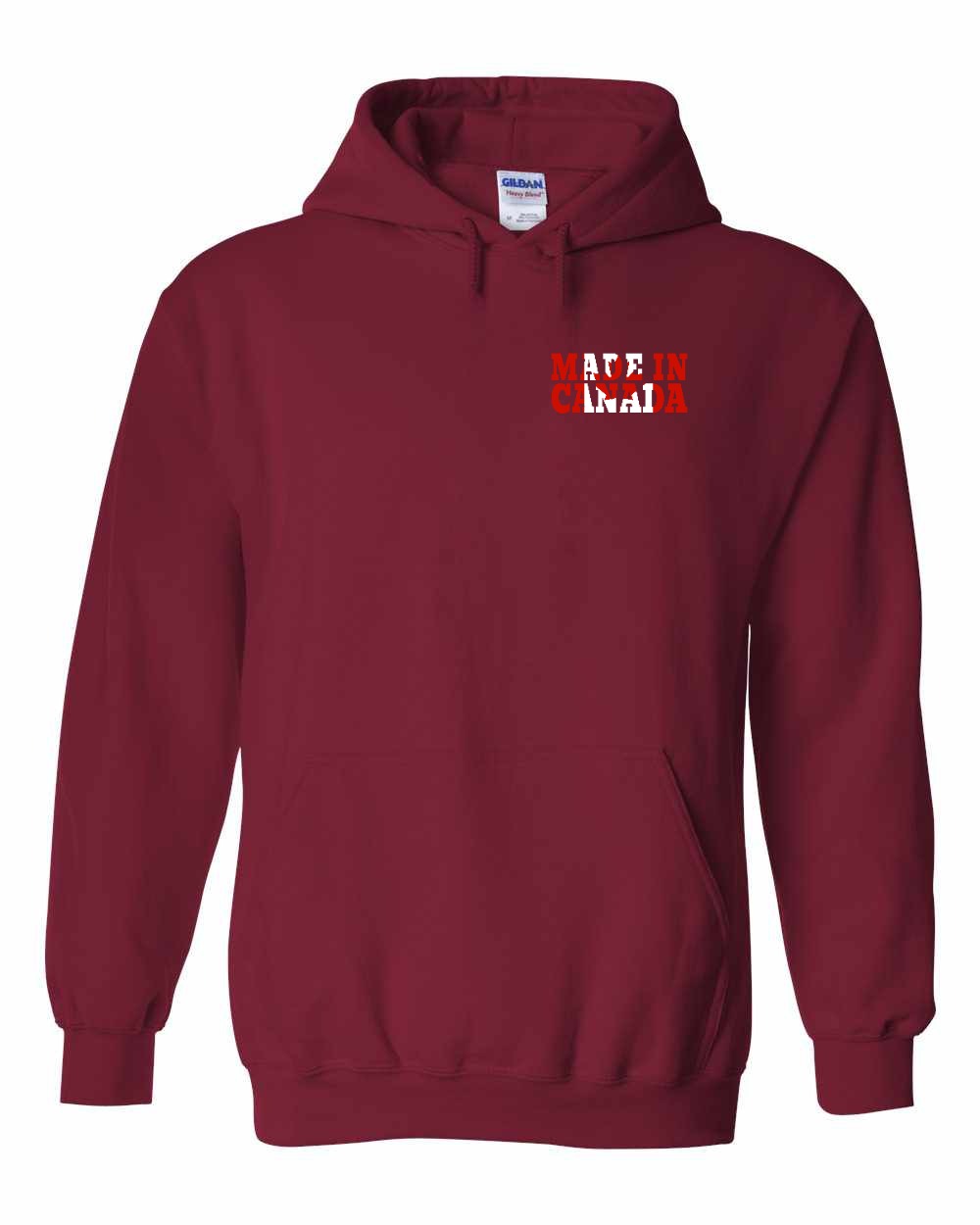 Made in Canada Flag Background Left Chest and Back Pullover - Gildan Canada (sewn Internationally)