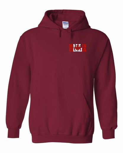 Made in Canada Flag Background Left Chest and Back Pullover - Gildan Canada (sewn Internationally)