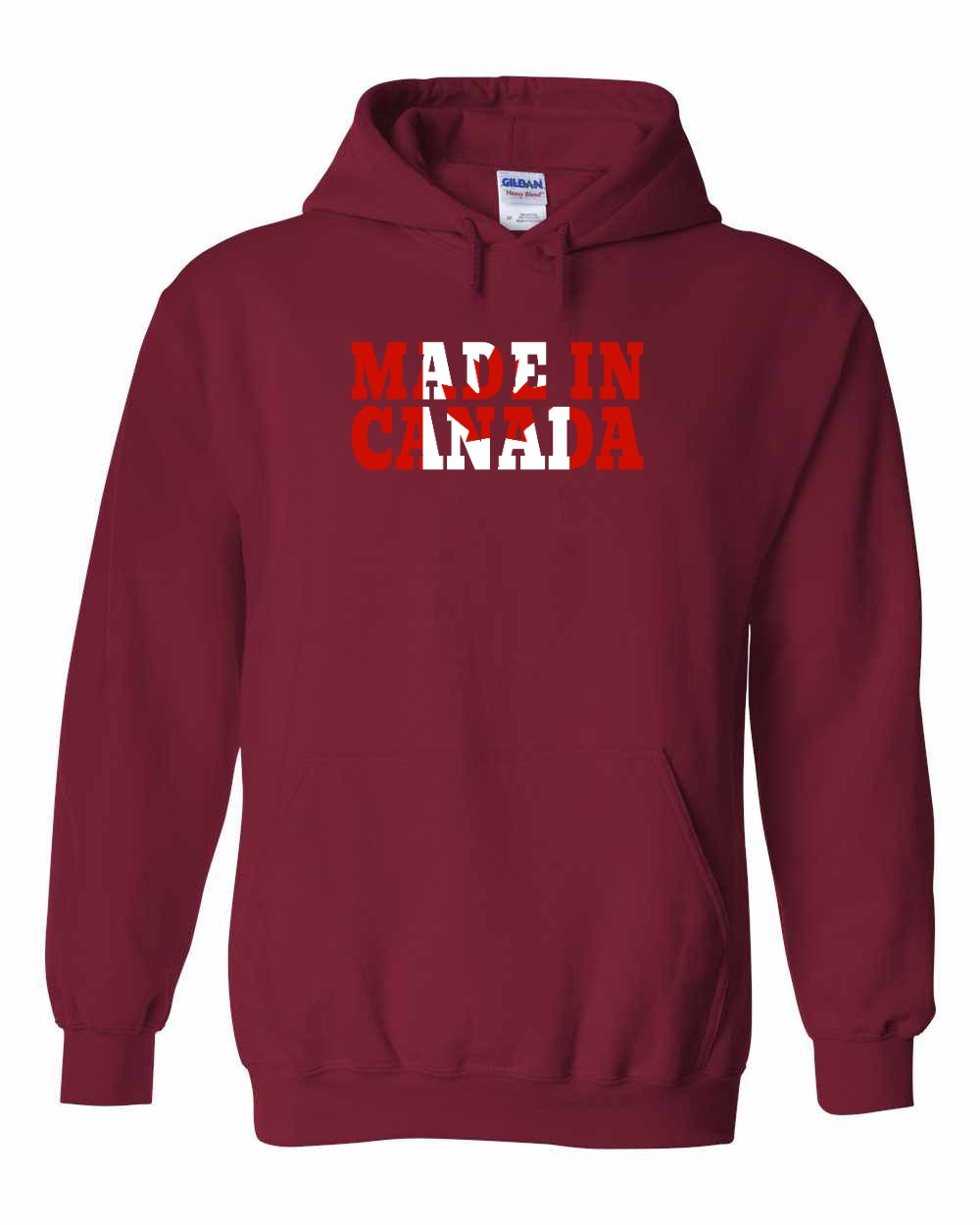 Made in Canada Flag Background Full Pullover - Gildan Canada (sewn Internationally)