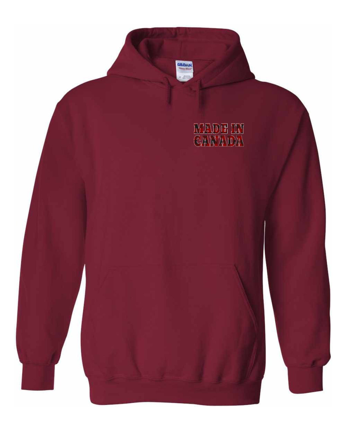 Made in Canada Plaid Background Left Chest Pullover - Unisex