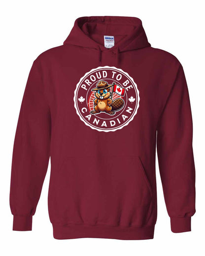 Proud to be Canadian Beaver Full Front Pullover Hoodie