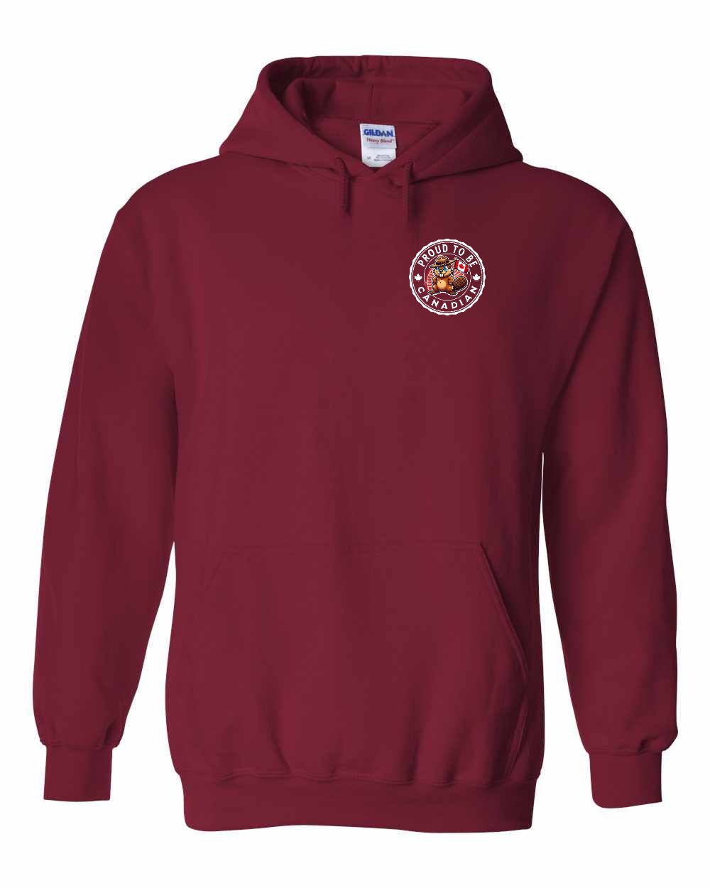 Proud to be Canadian Beaver Left Chest Pullover Hoodie