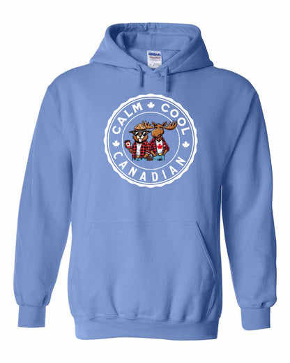 Calm Cool Moose and Beaver Full Pullover - Gildan Canada (sewn Internationally)