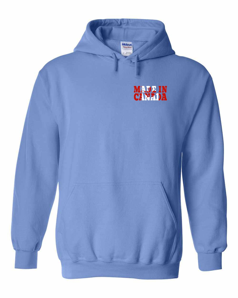 Made in Canada Flag Background Left Chest and Back Pullover - Gildan Canada (sewn Internationally)