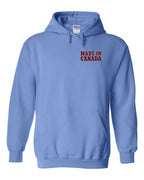 Made in Canada Plaid Background Left Chest Pullover