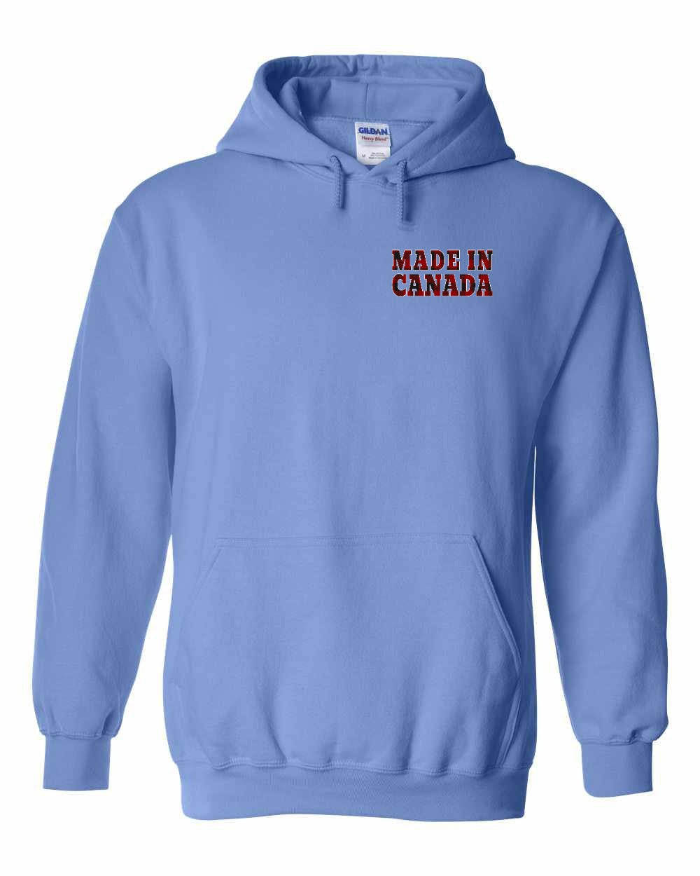 Made in Canada Plaid Background Left Chest Pullover