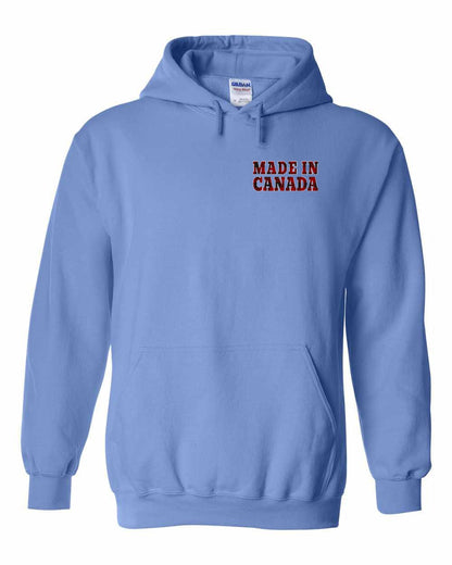 Made in Canada Plaid Background Left Chest Pullover - Gildan Canada (sewn Internationally)