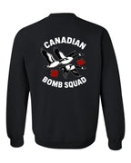 Canadian Bomb Squad Cropped Left Chest and Back Crewneck Sweatshirt in Black - back