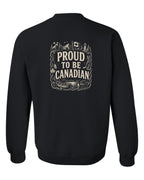 Proud To Be Canadian Folk Left Chest and Back  Crewneck Sweatshirt - Unisex