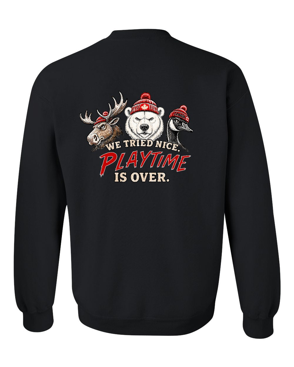 We Tried Nice New Left Chest and Back Crewneck Sweatshirt in Black - back