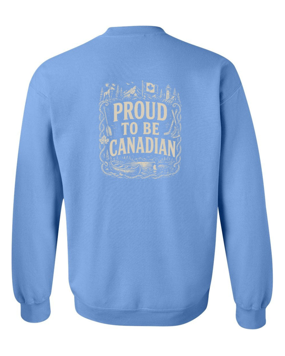 Proud To Be Canadian Folk Left Chest and Back  Crewneck Sweatshirt - Unisex