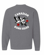 Canadian Bomb Squad Cropped Left Chest and Back Crewneck Sweatshirt in Graphite Heather - back