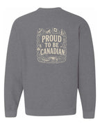 Proud To Be Canadian Folk Left Chest and Back  Crewneck Sweatshirt - Unisex