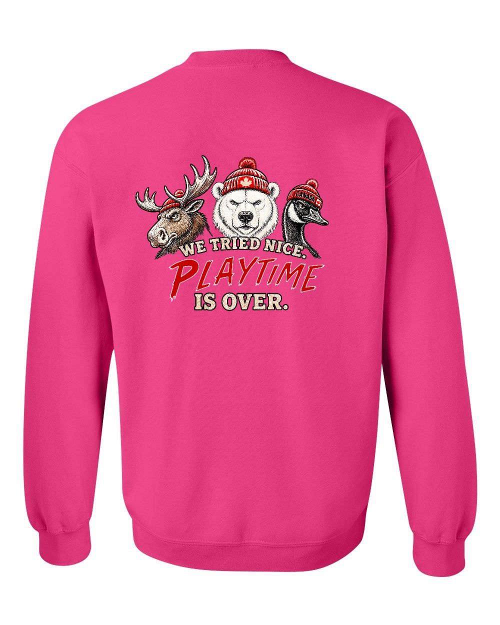 We Tried Nice New Left Chest and Back Crewneck Sweatshirt in Pink - back