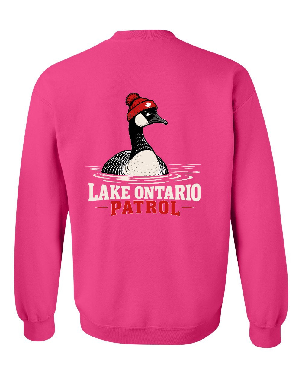 Lake Patrol Left Chest and Back Crewneck Sweatshirt in Pink - back