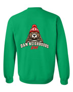 Dam Neighbours Left Chest and Back Crewneck Sweatshirt in Irish Green - back