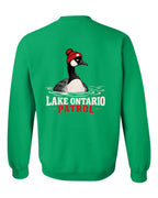 Lake Patrol Left Chest and Back Crewneck Sweatshirt in Irish Green - back