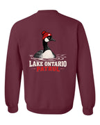 Lake Patrol Left Chest and Back Crewneck Sweatshirt in Maroon - back
