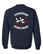 Canadian Bomb Squad Cropped Left Chest and Back Crewneck Sweatshirt in Navy - back