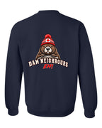 Dam Neighbours Left Chest and Back Crewneck Sweatshirt in Navy - back