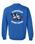 Canadian Bomb Squad Cropped Left Chest and Back Crewneck Sweatshirt in Royal - back