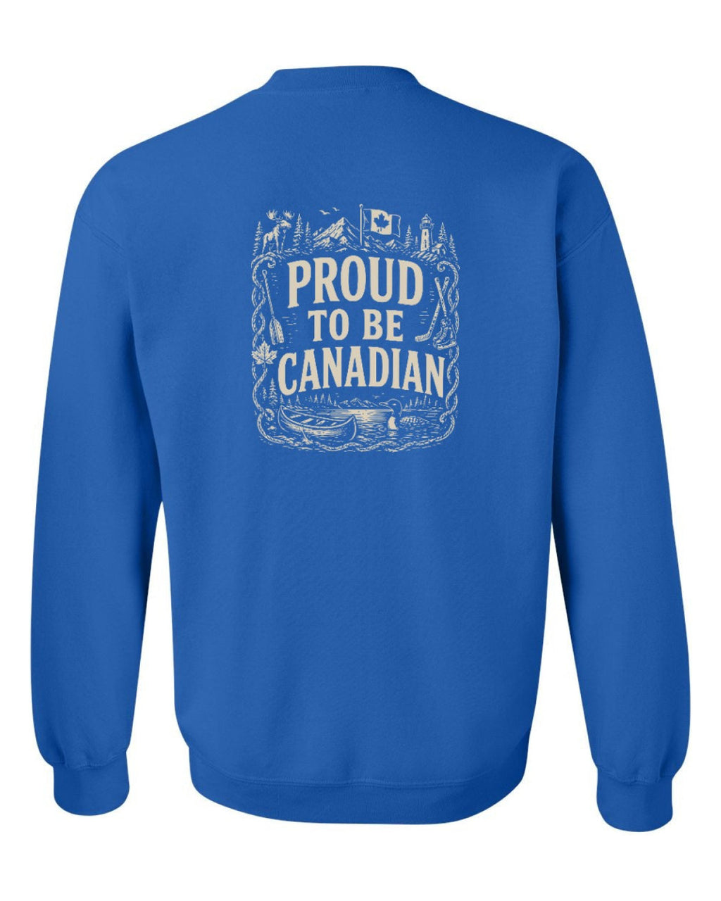 Proud To Be Canadian Folk Left Chest and Back  Crewneck Sweatshirt - Unisex