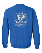 Proud To Be Canadian Folk Left Chest and Back  Crewneck Sweatshirt - Unisex