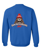 Dam Neighbours Left Chest and Back Crewneck Sweatshirt in Royal - back