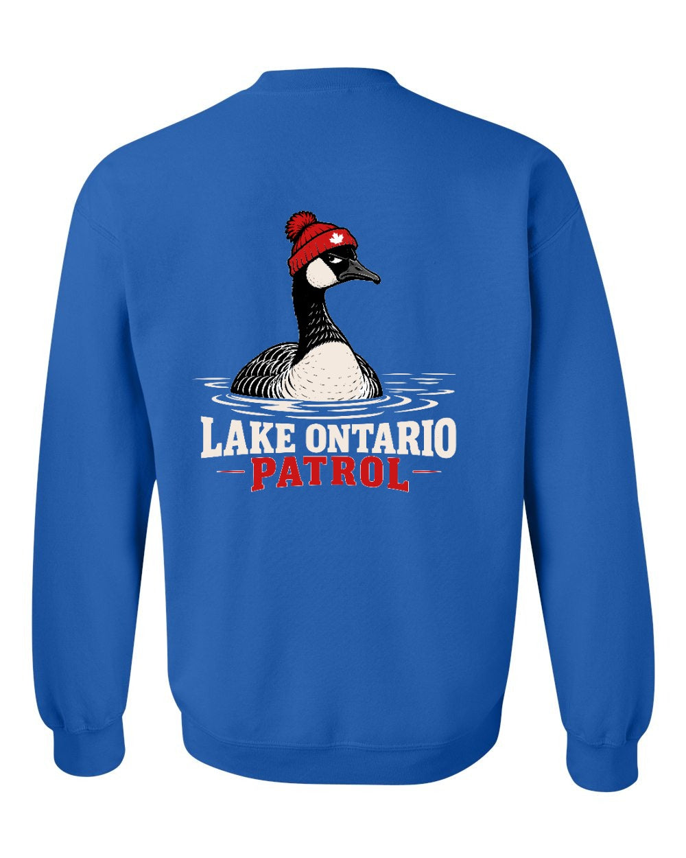 Lake Patrol Left Chest and Back Crewneck Sweatshirt in Royal - back